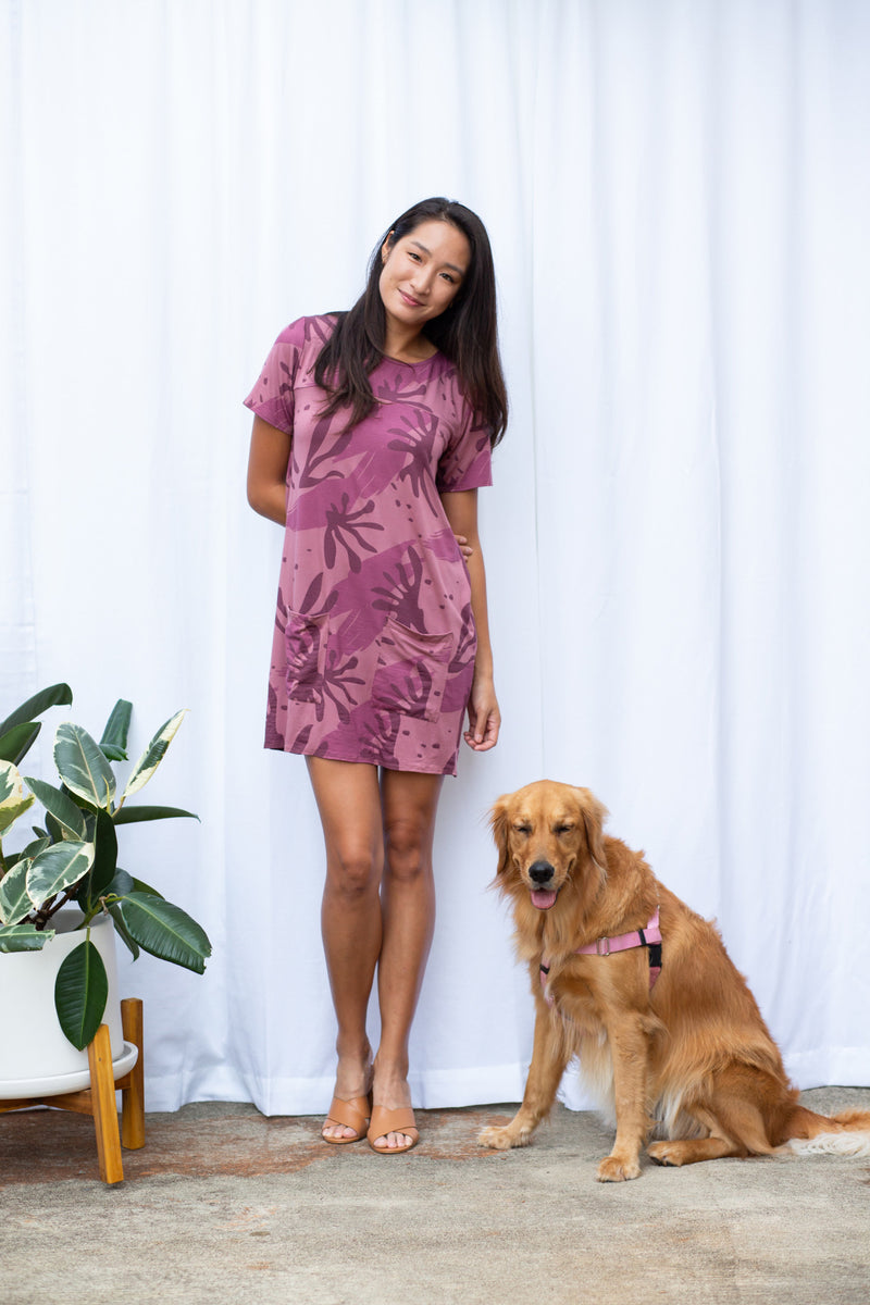 Stacey T-Shirt Dress (Catalina Mauve) - S