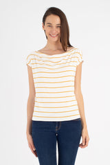 Brooke Top (Ivory/Mustard Stripe) - M