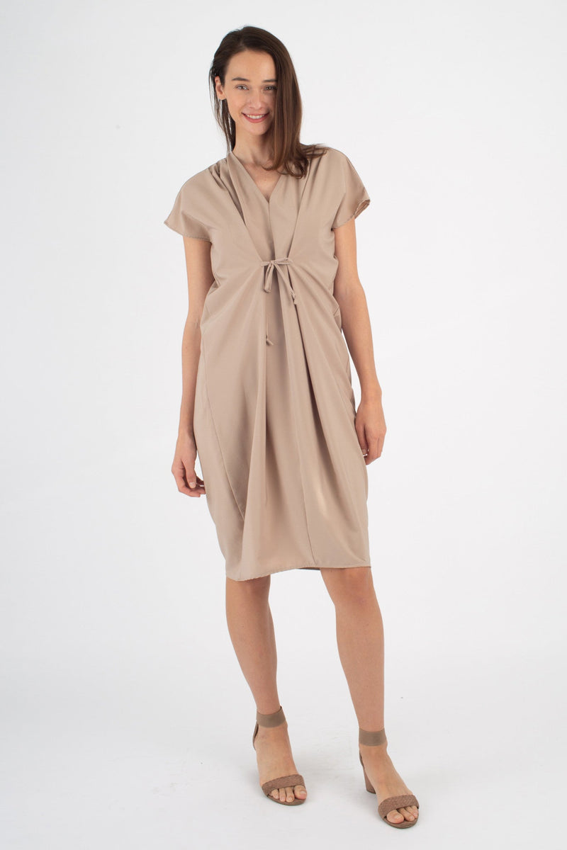 Filipa Tie Dress (Buttercream) - XS