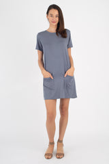 Stacey T-Shirt Dress (Vintage Blue) - S