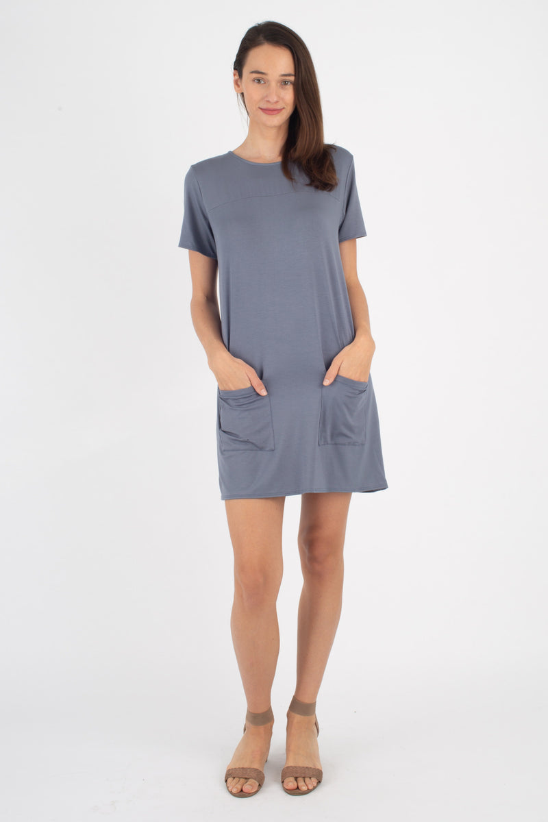Stacey T-Shirt Dress (Vintage Blue) - S