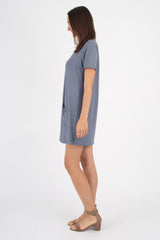 Stacey T-Shirt Dress (Vintage Blue) - S