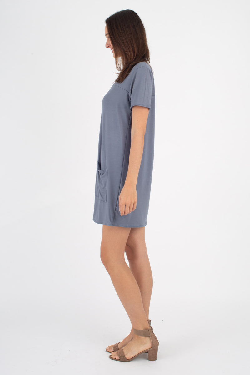 Stacey T-Shirt Dress (Vintage Blue) - S