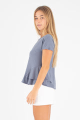 Jojo Peplum Top (Vintage Blue) - S