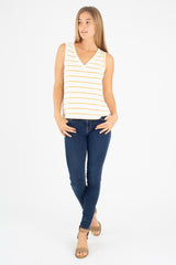 Nikki Tank Top (Ivory/Mustard Stripe) - M