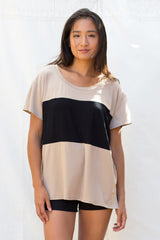 Austin Colorblock Tee (Cocoa/Black) - XS/S