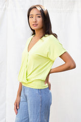 Luna Wrap Top (Chartreuse) - S