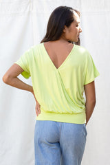 Luna Wrap Top (Chartreuse) - S