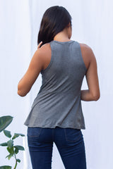 Charlotte Asymmetrical Top (Charcoal) - L