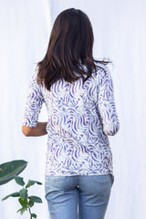 Gwen High Neck Top (Wandering Lavender) - S