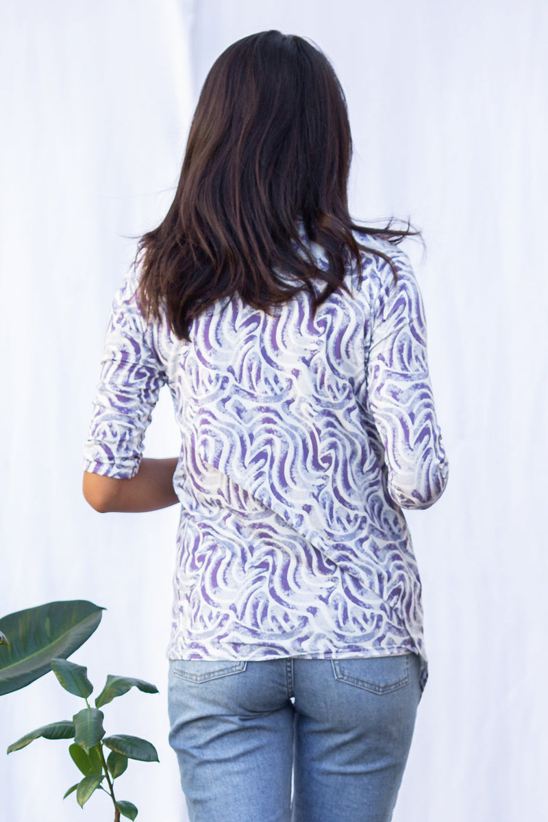 Gwen High Neck Top (Wandering Lavender) - S