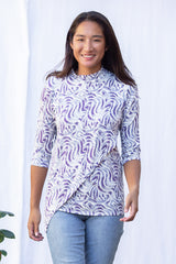 Gwen High Neck Top (Wandering Lavender) - S
