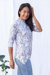 Gwen High Neck Top (Wandering Lavender) - S