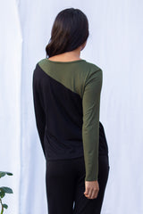 Irene Colorblock L/S (Black/Olive) - S
