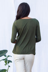 Meg Boatneck Top (Olive) - XS
