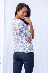 Meg Boatneck Top (Wandering Lavender) - S