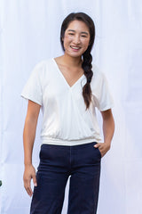 Luna Wrap Top (Ivory) - M