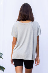 Austin Colorblock Tee (Heather Grey/Ivory) - XS/S
