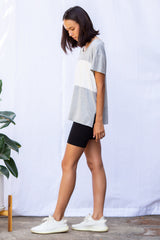 Austin Colorblock Tee (Heather Grey/Ivory) - XS/S