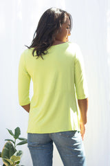 Meg Boatneck Top (Chartreuse) - M