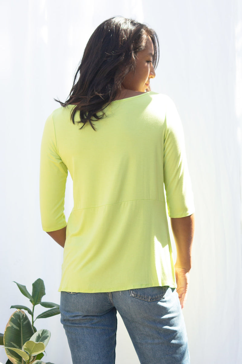 Meg Boatneck Top (Chartreuse) - M
