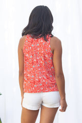 Michael Racer Tank Top (Wildflower Red) - M