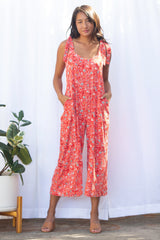 Paisley Jumpsuit (Wildflower Red) - XS