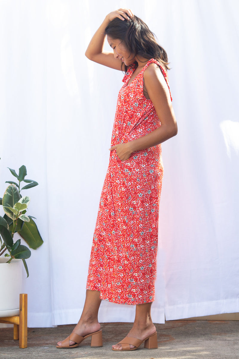 Paisley Jumpsuit (Wildflower Red) - M