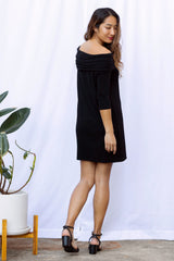 Ariana Off Shoulder Dress (Black) - M