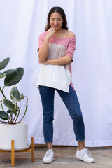 Austin Colorblock Tee (Tri-Colored Desert Rose) - XS/S