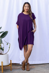 Sienna Asymmetrical Dress (Midnight Purple) - XS