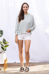 Bella Hoodie (Sage Stripe) - S