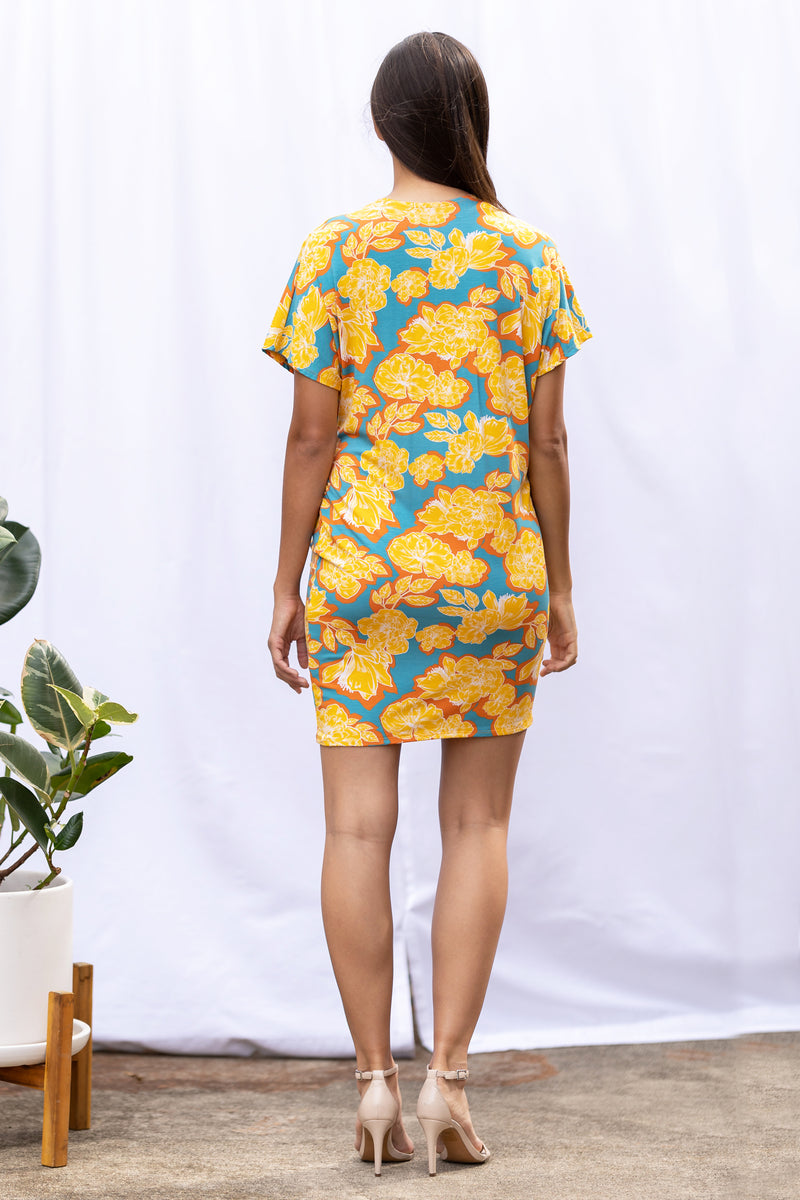 Diedre Wrap Dress (Golden Bloom) - M