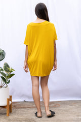 Jade Pleated Kaftan Dress (Dandelion) - L