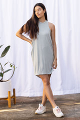 Chad Layered Dress (Sage Stripe) - M