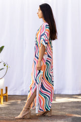 Mahina Kaftan Maxi (Retro Rainbow) XS/S