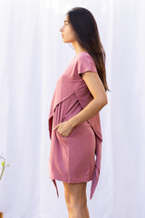 Sienna Asymmetrical Dress (Desert Rose) - M