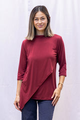 Gwen high neck top (Merlot)