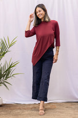 Gwen high neck top (Merlot)