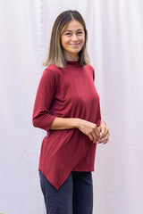 Gwen high neck top (Merlot)