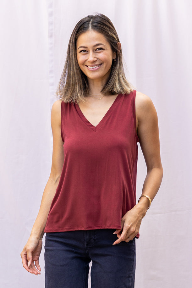 Nikki Tank Top (Merlot)