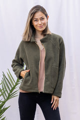 Perry Teddy Jacket (Olive) - S