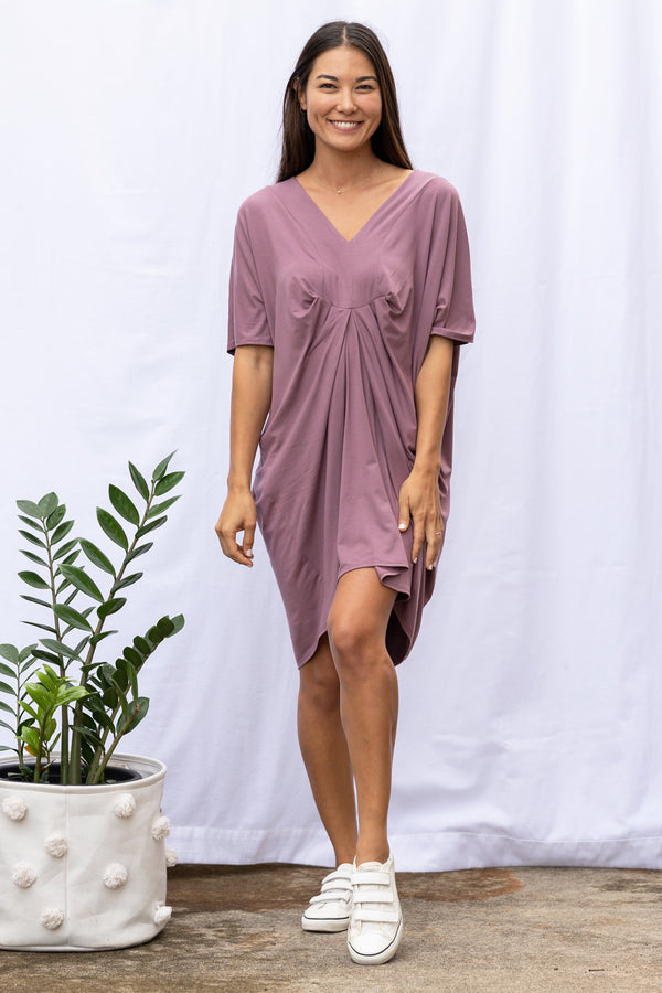Jade Pleated Kaftan Dress (Belladonna)