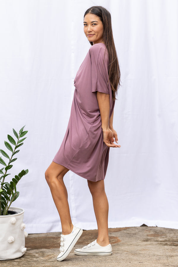 Jade Pleated Kaftan Dress (Belladonna)