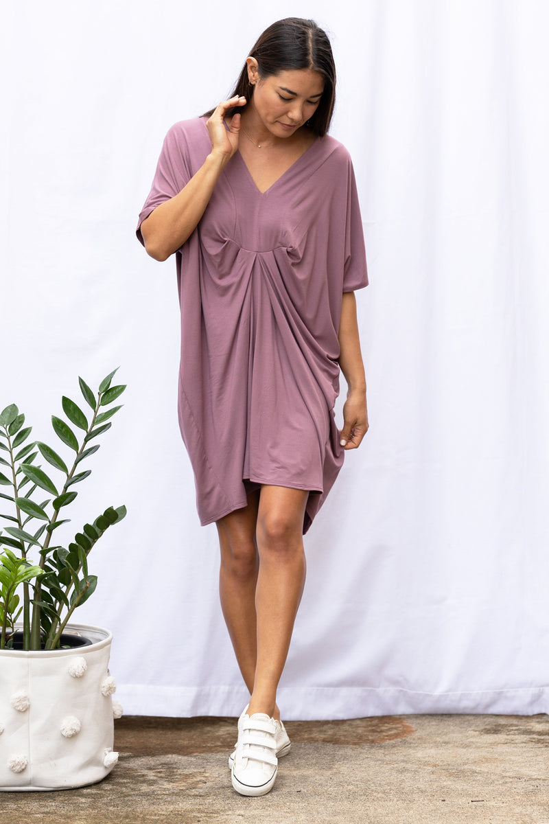 Jade Pleated Kaftan Dress (Belladonna) - XS