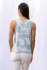 Michael Racer Tank Top (Sea Salt Deco Print) - S