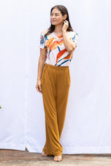 Parker High-Waisted Pant (Cognac) - M