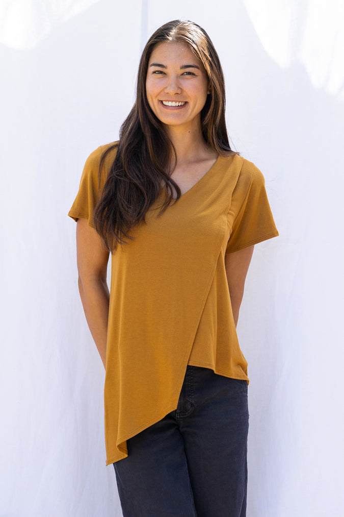 Gemma Asymmetrical Tunic (Cognac)