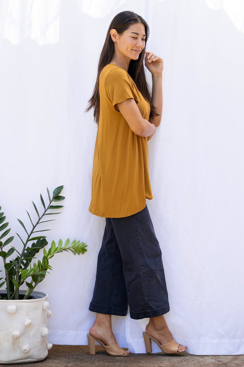Gemma Asymmetrical Tunic (Cognac)