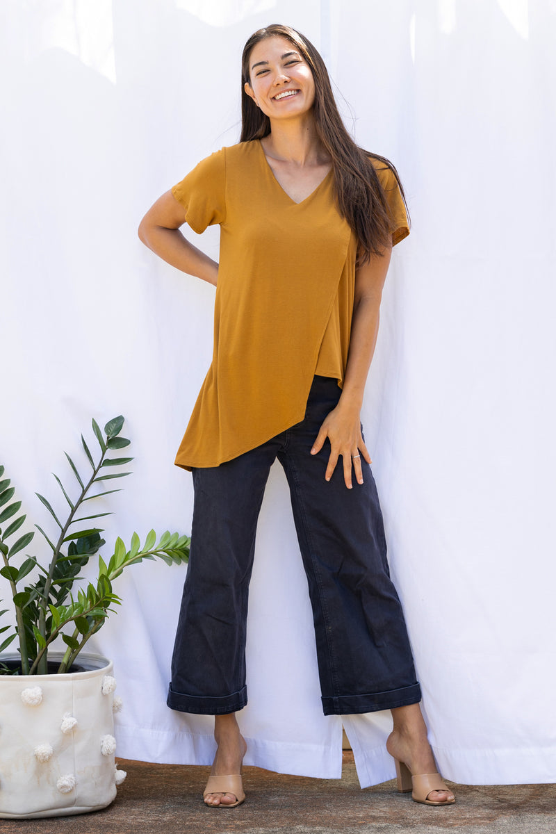Gemma Asymmetrical Tunic (Cognac)